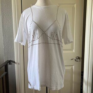 ISA ARFEN studded bikini top outline oversized t-shirt NWT